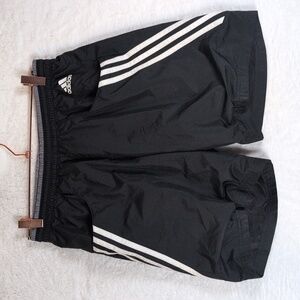397-Adidas Black Shorts with White Stripes